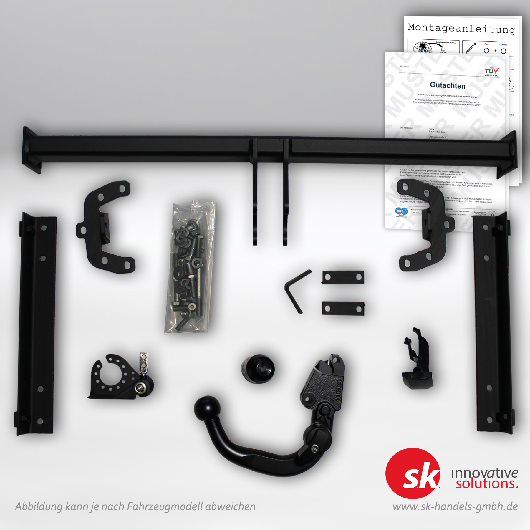 abnehmbare-anhaengerkupplung-10342 Set zur Anhängelasterhöhung mit Gutachten und Anhängerkupplung, abnehmbar, für Opel Mokka