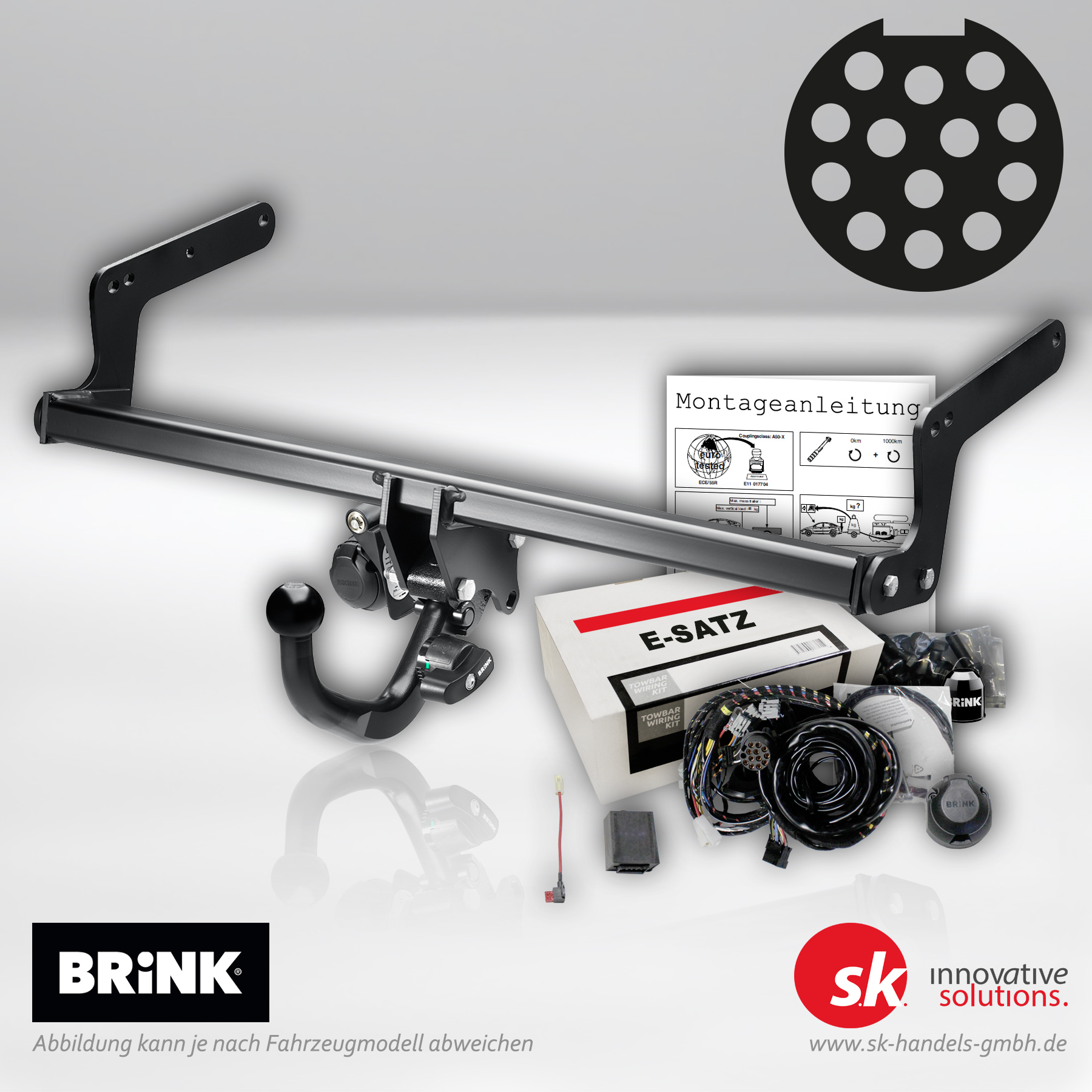 set-abnehmbare-ahk-13pol-elektrosatz Abnehmbare Anhängerkupplung von BRINK inklusive 13-poligem Elektrosatz für Land Rover Discovery Sport (L550)